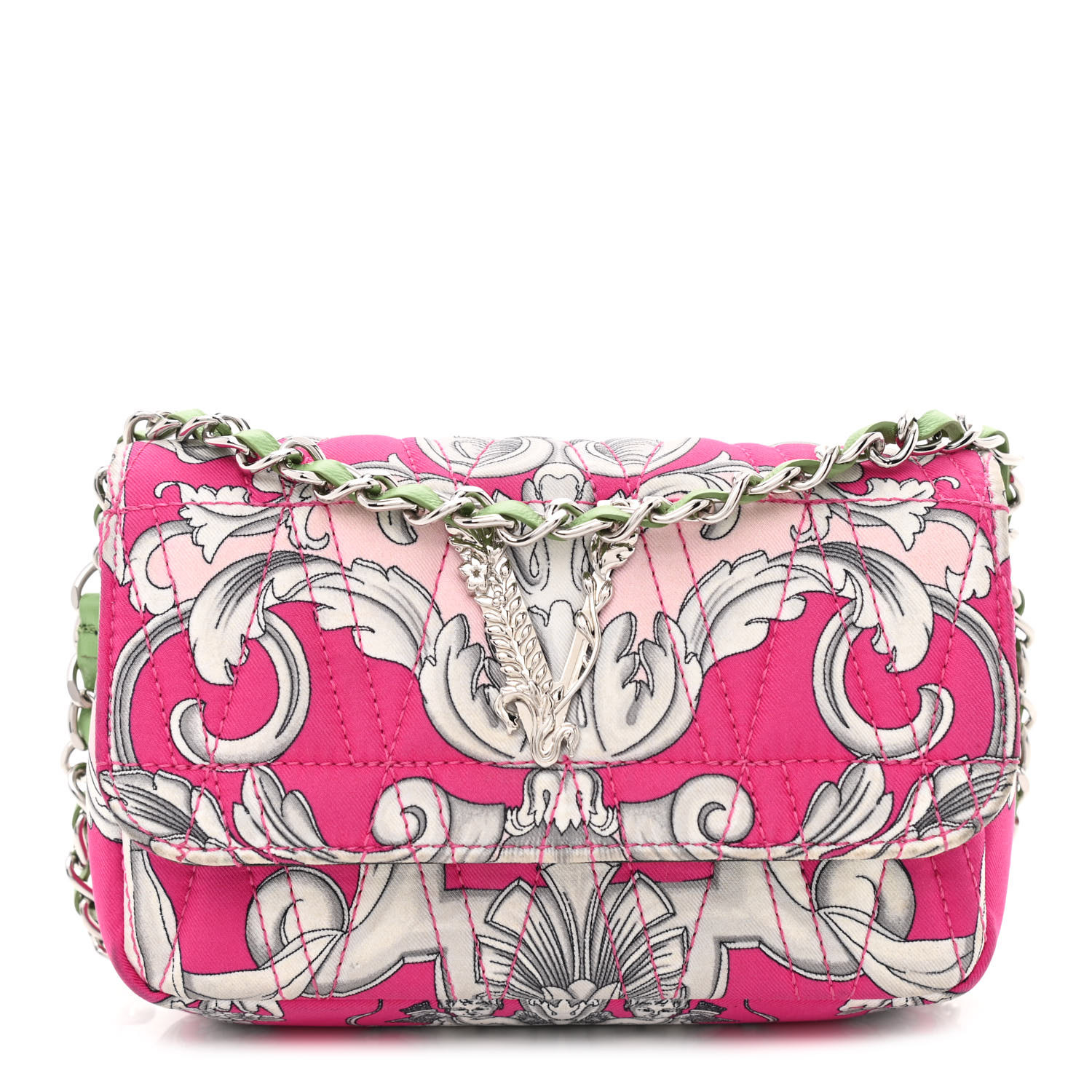 Versace★素敵！Fabric Barocco Jacquard Pink Pouch Versace Fabric Barocco Jacquard Light Pink Beauty Pouch