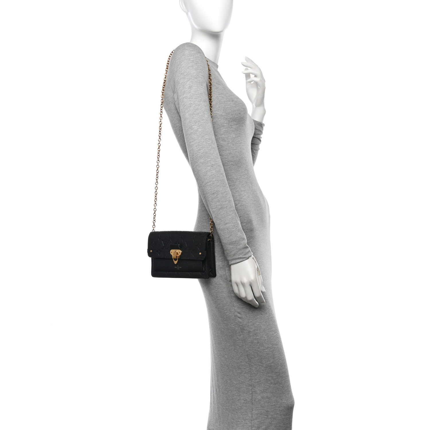 LOUIS VUITTON Empreinte Vavin Chain Wallet Black 1642320