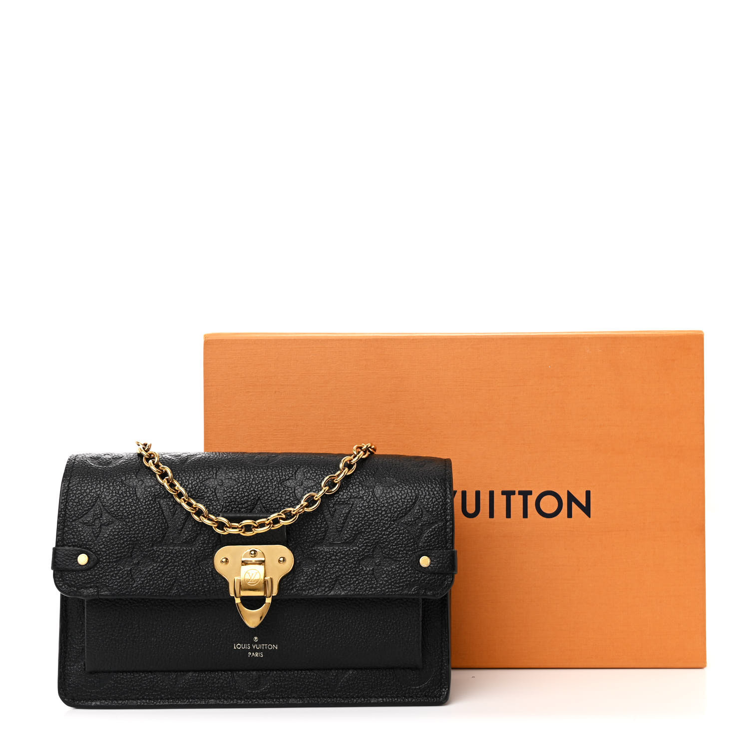 LOUIS VUITTON Empreinte Vavin Chain Wallet Black 1642320