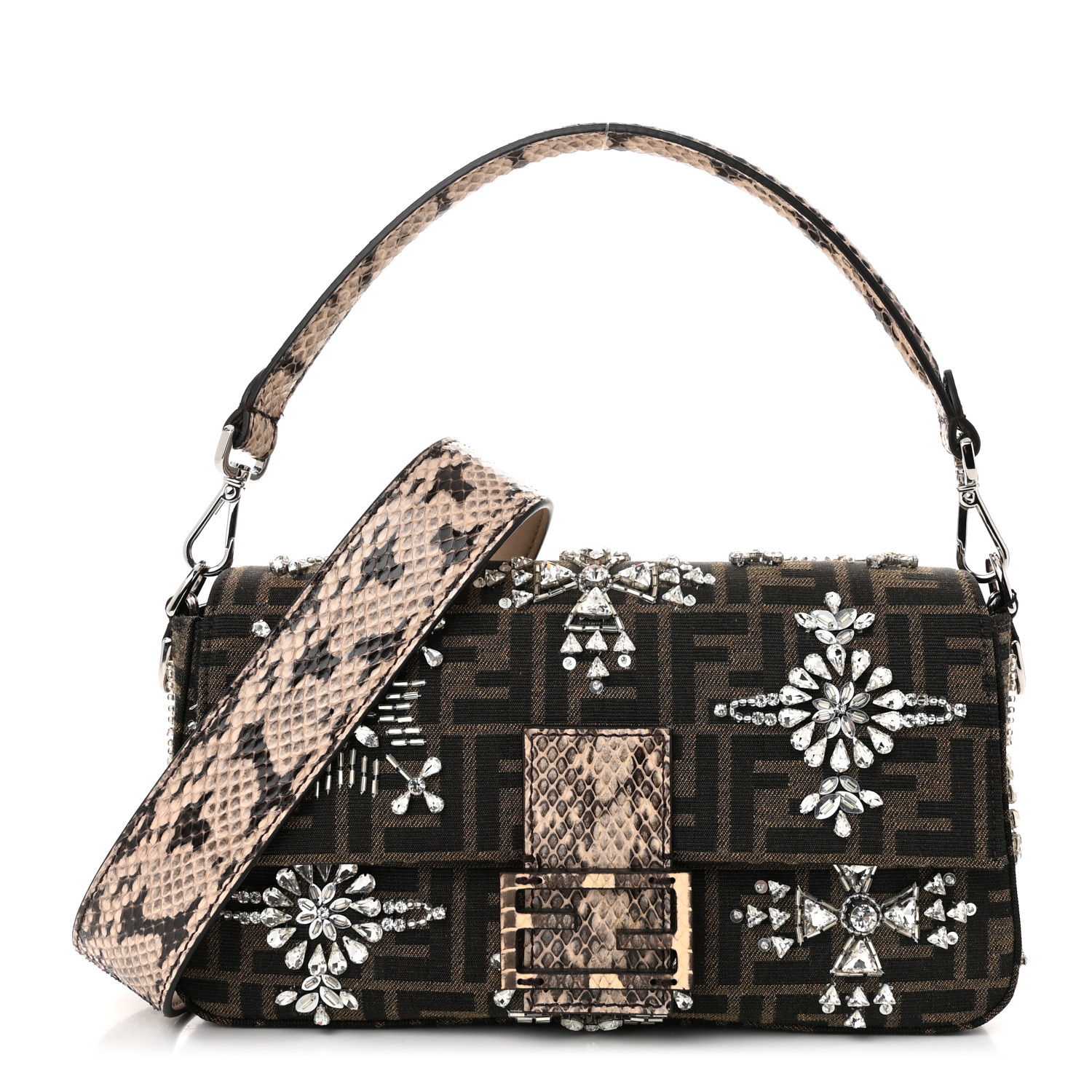 FENDI Re-Edition Elaphe Fabric Jacquard FF 1974 Embroidered