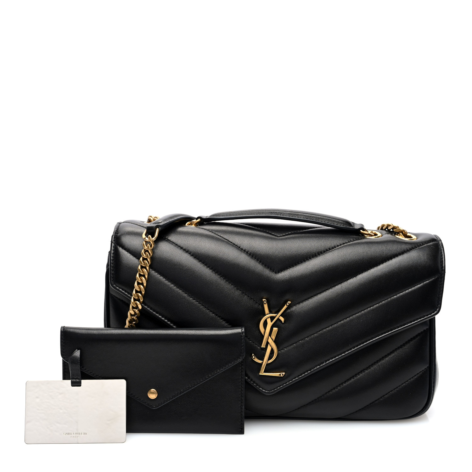 【関税・送料込】Saint Laurent LOULOU MEDIUM マトラッセ 黒 SAINT LAURENT Lambskin Matelasse Chevron Medium LouLou Black