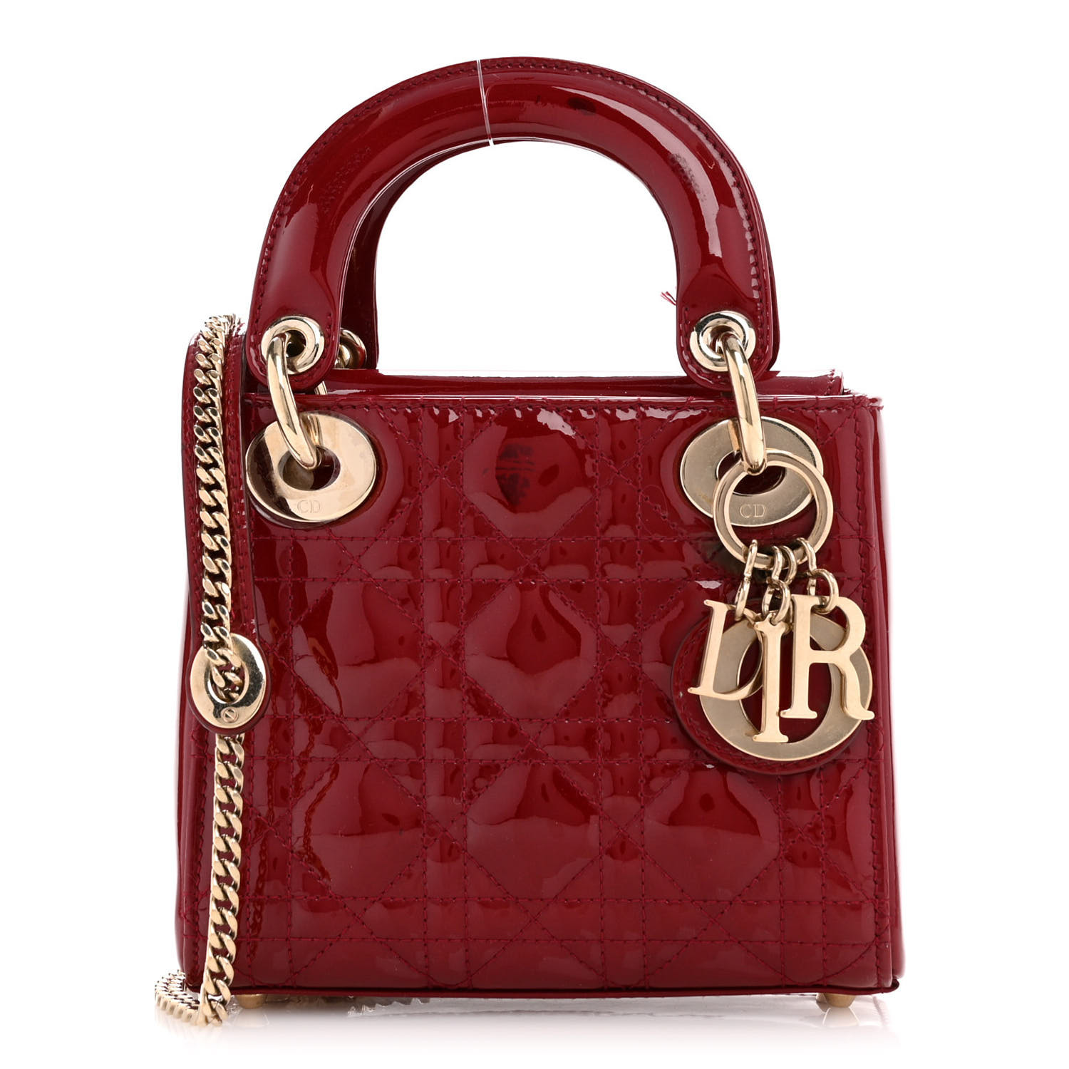 CHRISTIAN DIOR Patent Cannage Mini Lady Dior Red 1637913