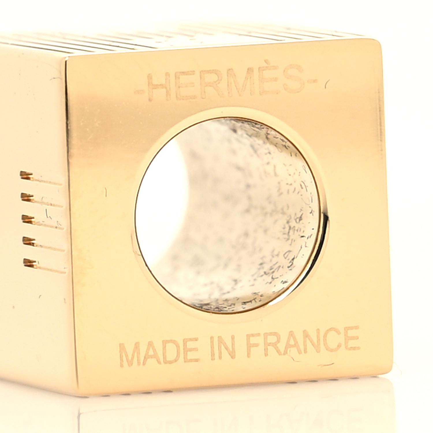 HERMES Permabrass Cube Totem Twilly Scarf Ring 1170416