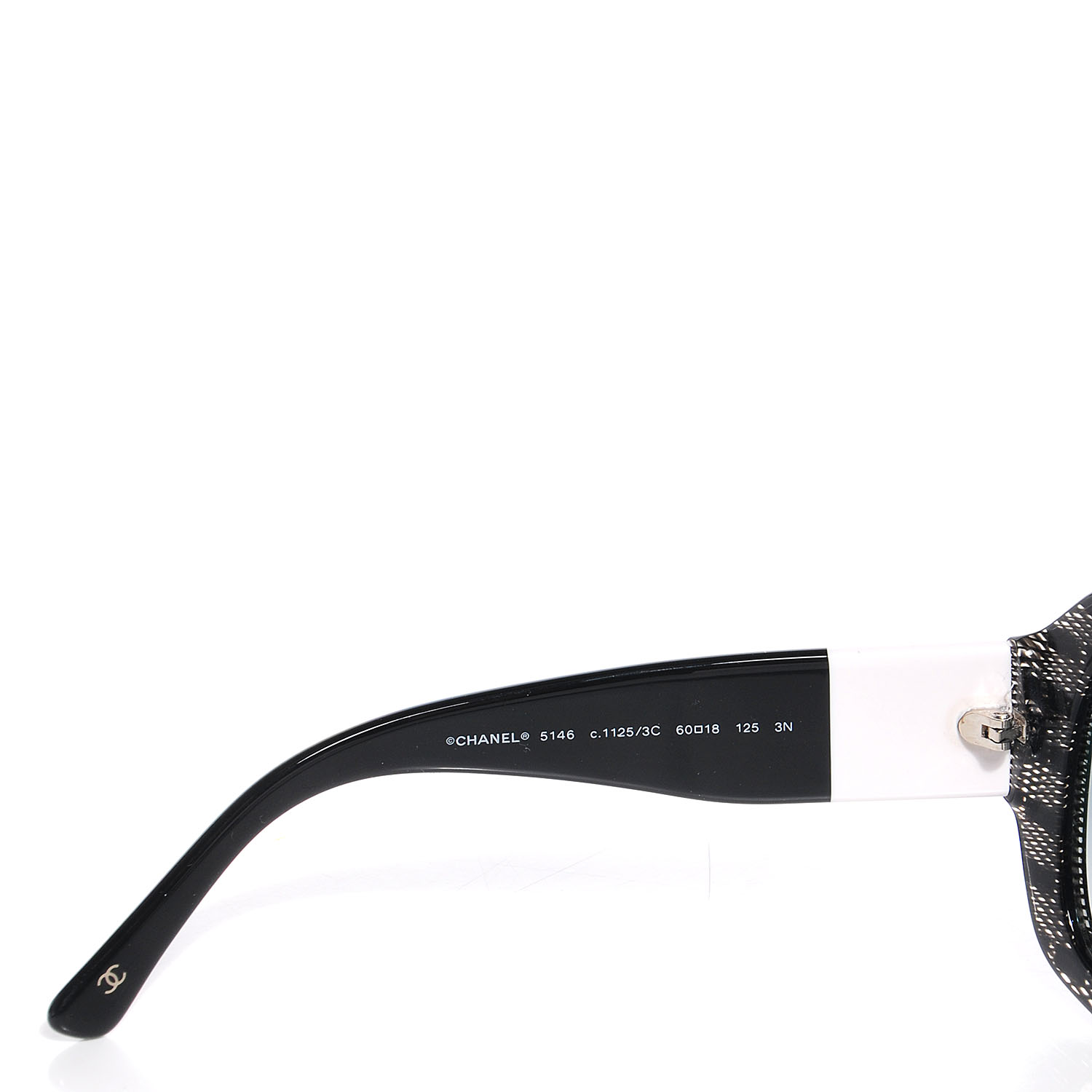 シャネル　186 CHANEL Acetate CC Lace Effect Sunglasses 5146 Black White