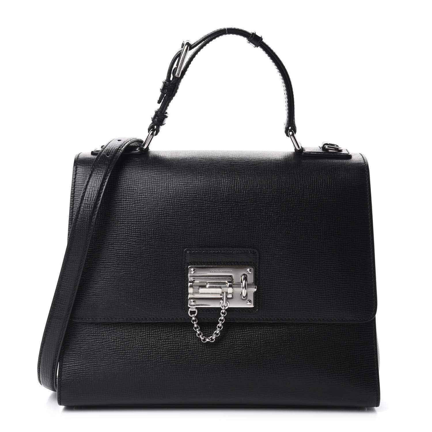 トートバッグ Dolce & Gabbana Structured Black Calfskin Leather Handbag BM2274AG218_80999-9_86c4d821-