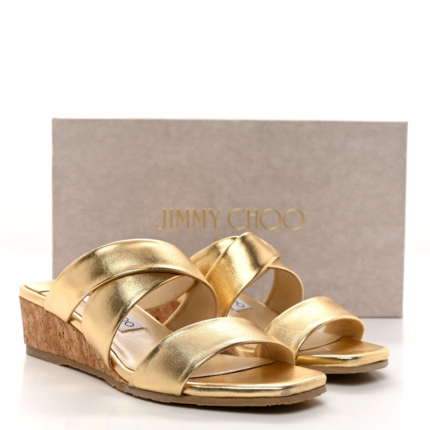 美品✨JIMMY CHOO Gold wedge Strap sandals Authentic Jimmy Choo Metallic Gold Wedge Sandal 36 – Paris