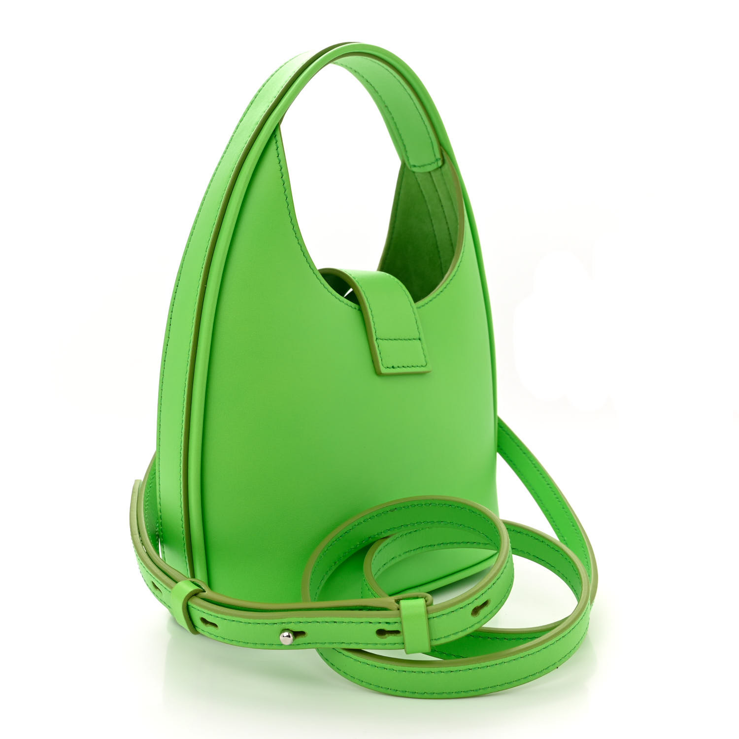 SALVATORE FERRAGAMO Soft Calfskin Mini Gancini Hobo Lime 3