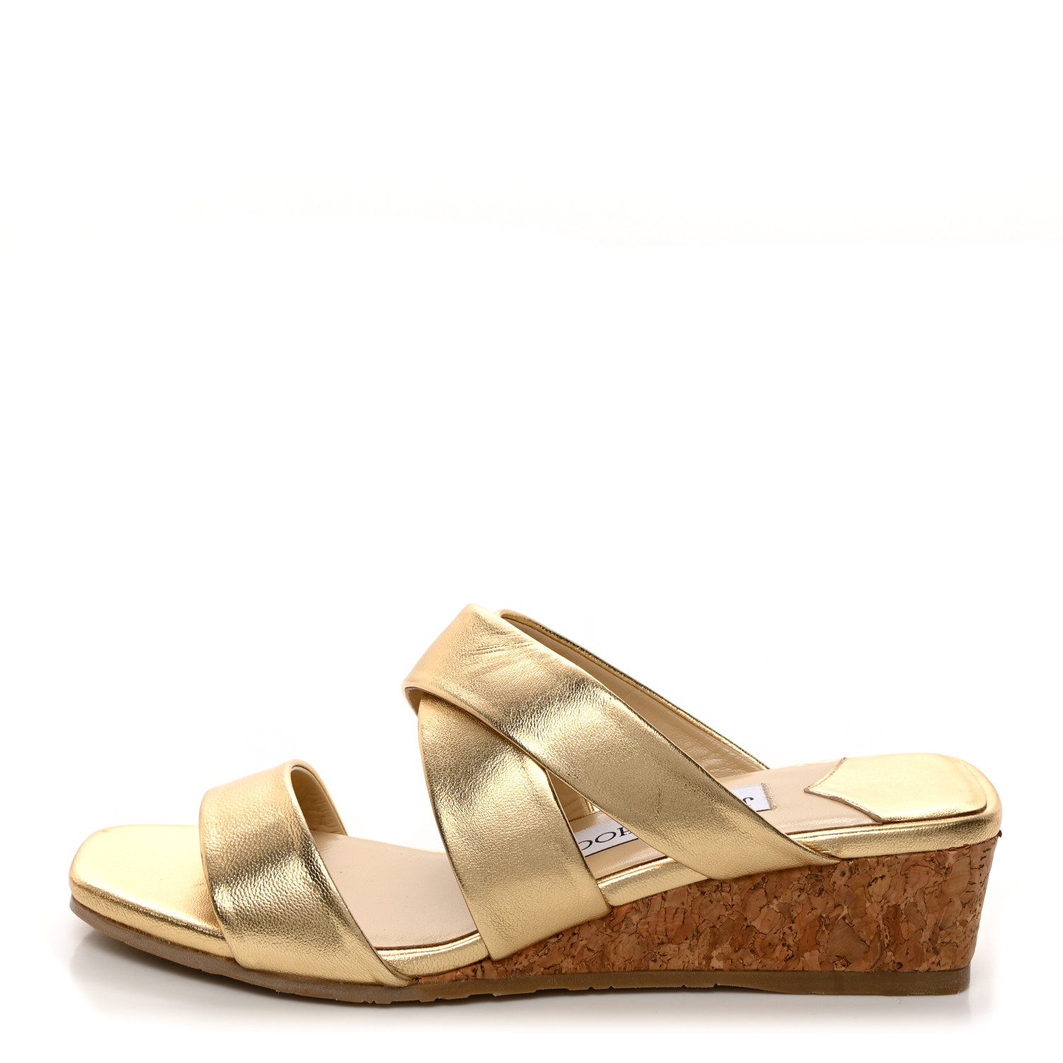 Jimmy Choo Sandals Wood Wedge Sole Brown Size 36.5 US About6