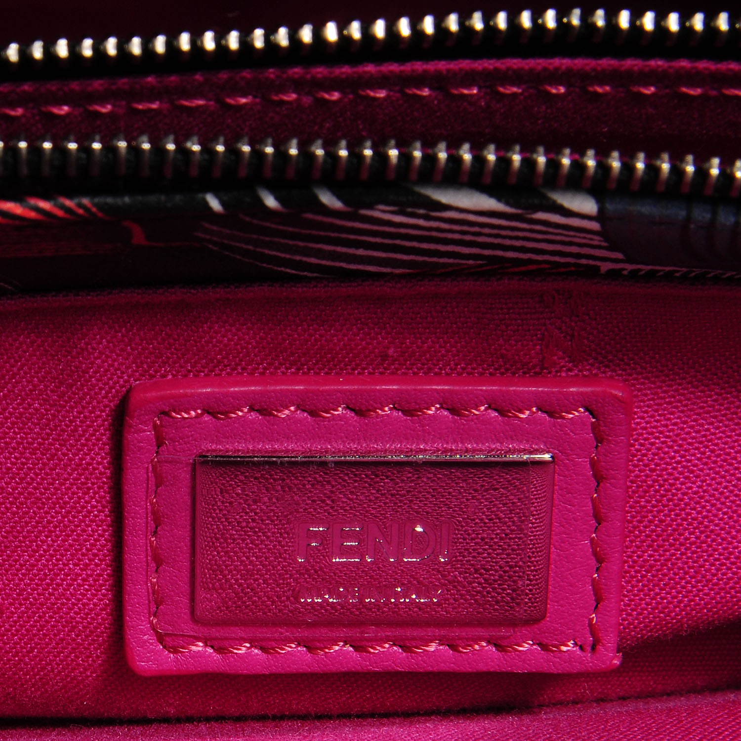 FENDI Calfskin Orchid Petite 2Jours Tote Magenta 96864