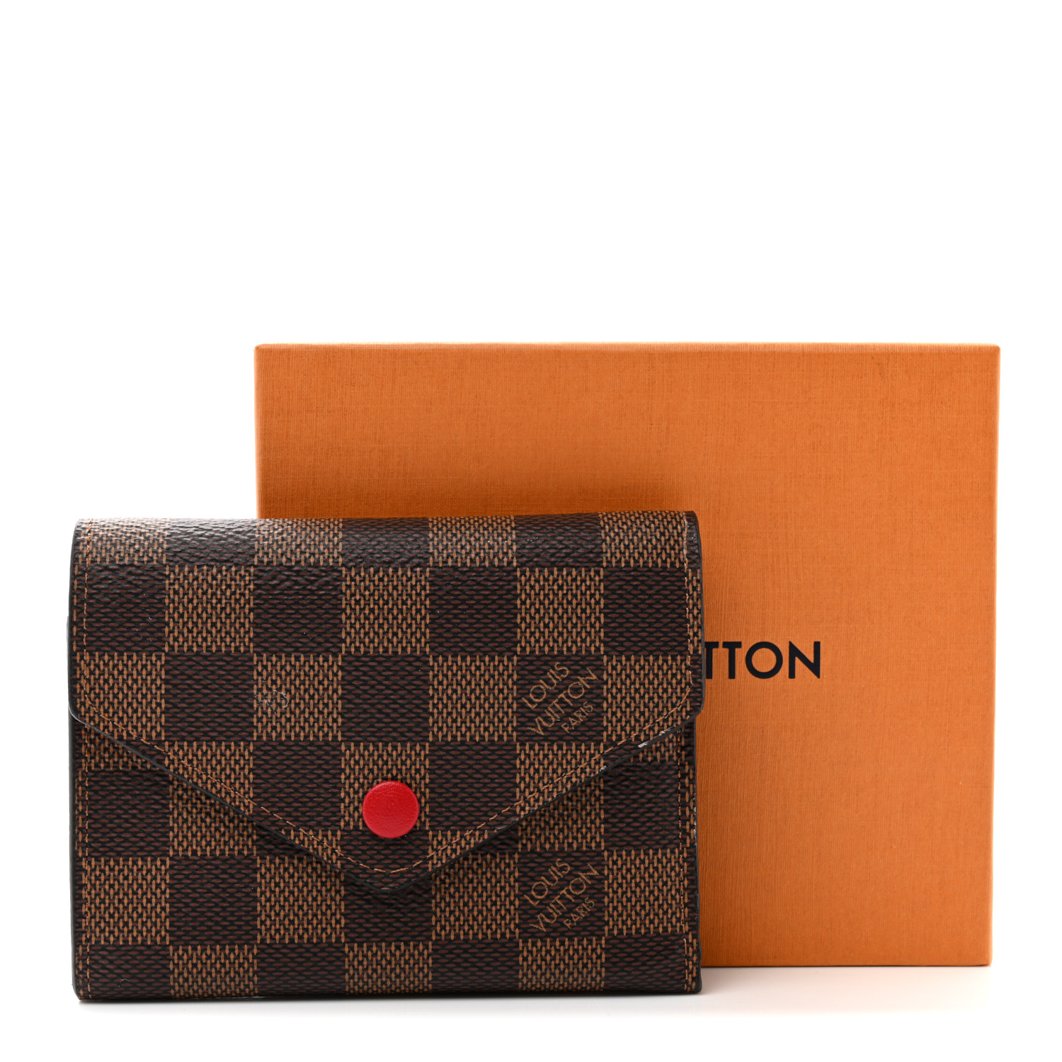 LOUIS VUITTON Damier Ebene Victorine Wallet Cherry 1415362