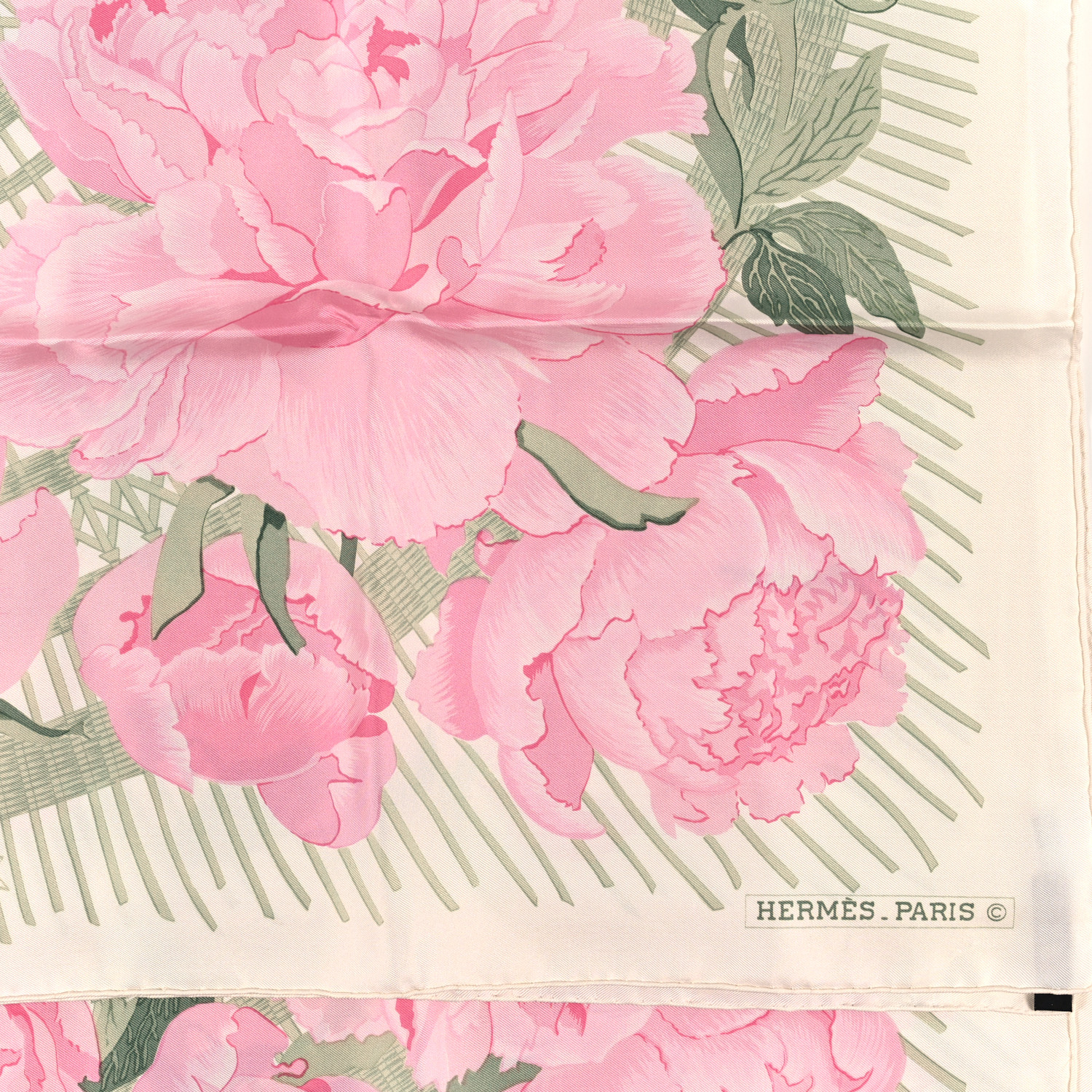 HERMES Silk Les Pivoines Scarf 90 1402704 | FASHIONPHILE