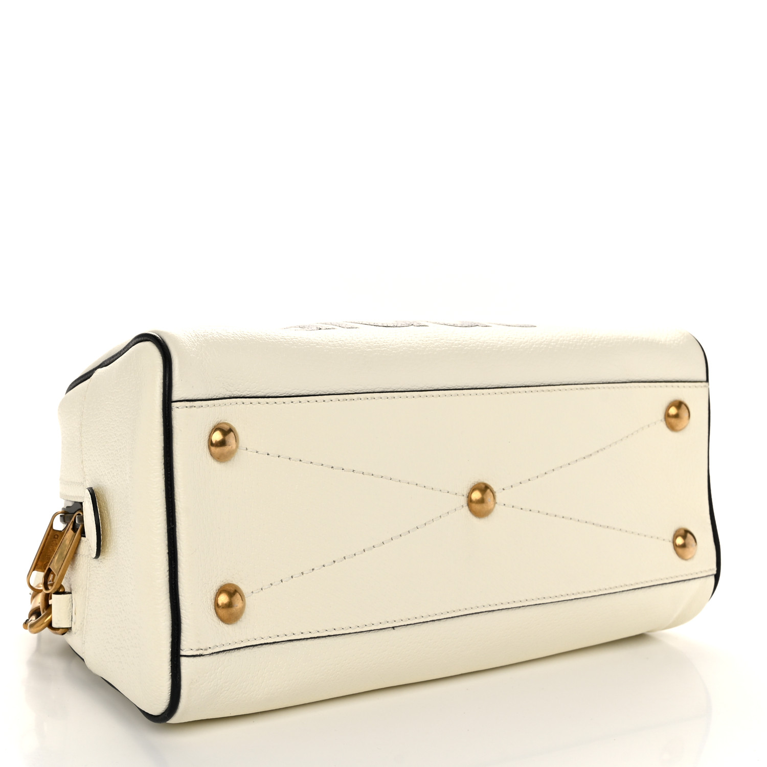◆Discovery EXPEDITION◆ Athleisure Bowling Bag IVORY DXBW30 GUCCI X ADIDAS Textured Dollar Calfskin Web Trefoil Logo