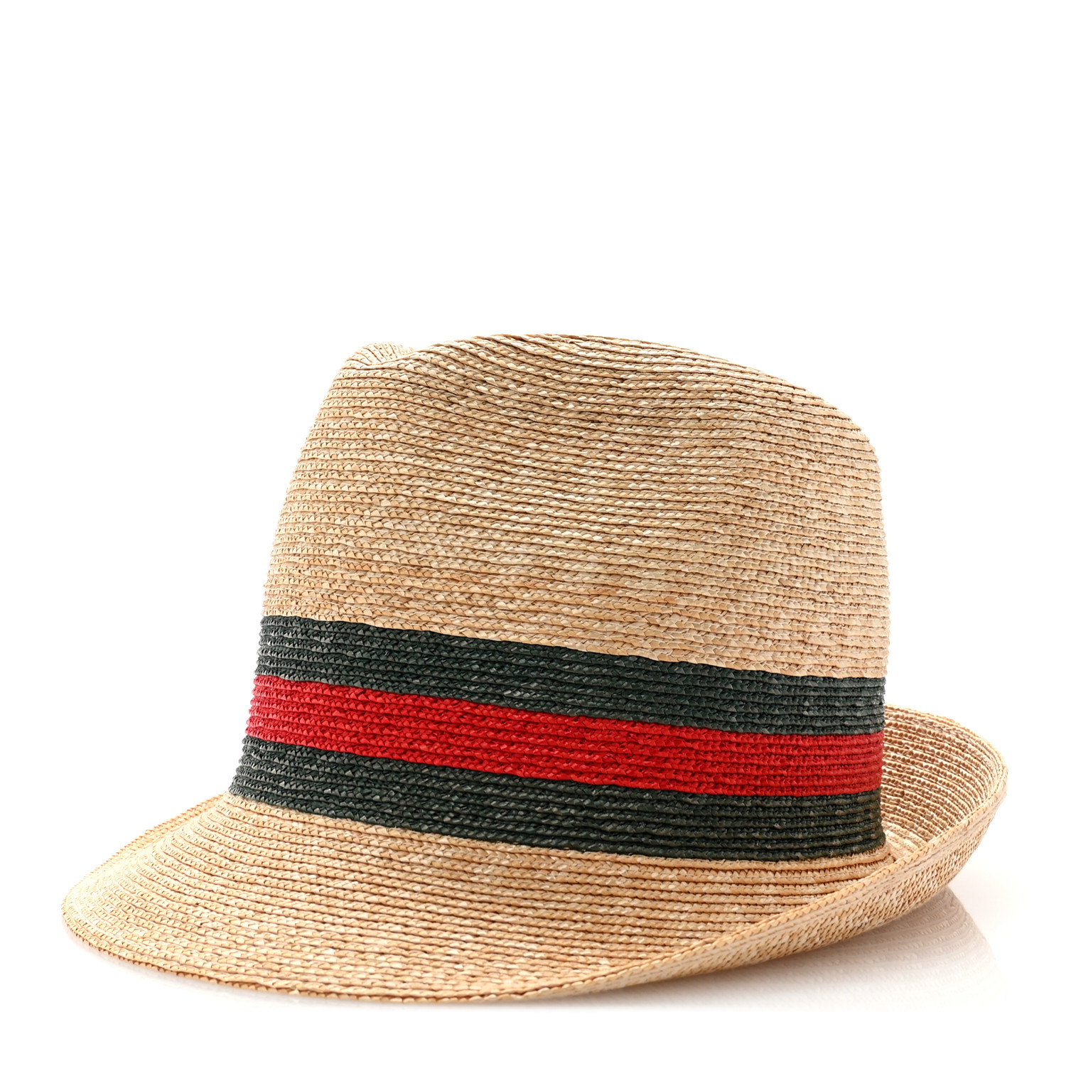 GUCCI Abaca Straw Web Fedora Hat S 1621540 | FASHIONPHILE
