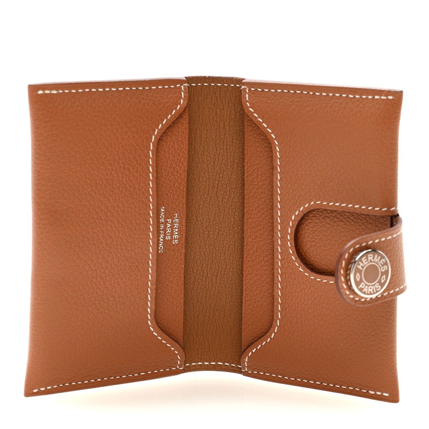 HERMES Evercolor R.M.S Card Holder Gold 1451749 | FASHIONPHILE