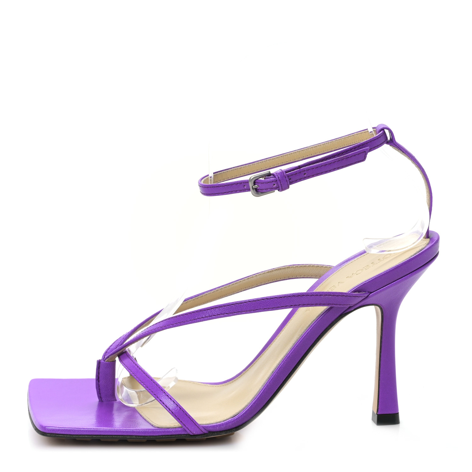 BOTTEGA VENETA Lambskin Stretch Multi Strap 90mm Sandals 36