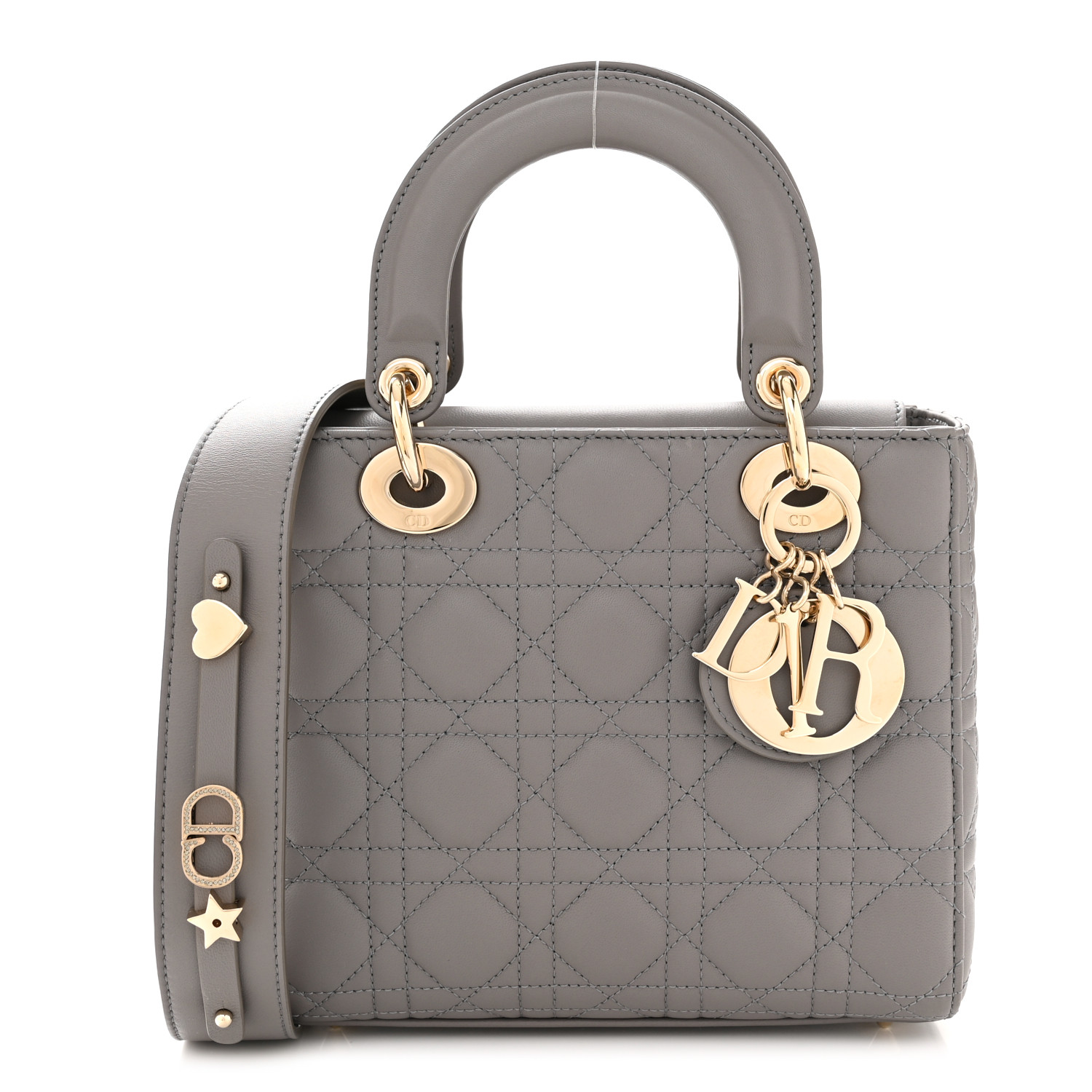 CHRISTIAN DIOR Lambskin Cannage Small My ABCDior Lady Dior