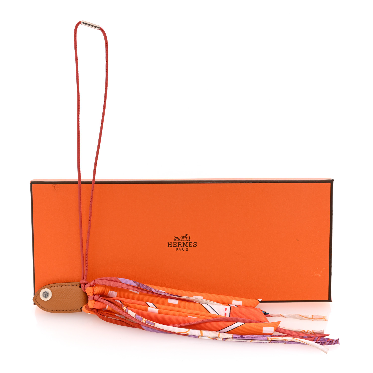 petit h どの柄になるかはお楽しみ☆HermesBetta fish チャーム HERMES Epsom Silk Petit H Betta Fish Charm Multicolor