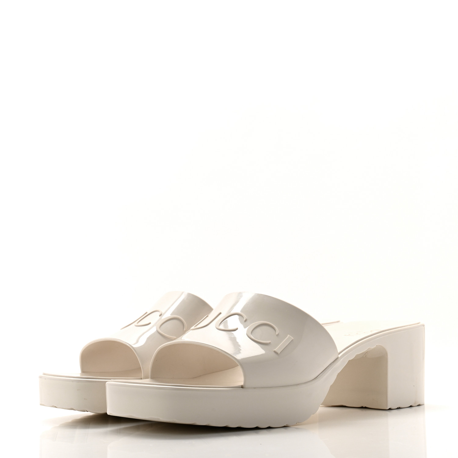GUCCI Rubber Gucci Logo Womens Platform 20/60mm Slide