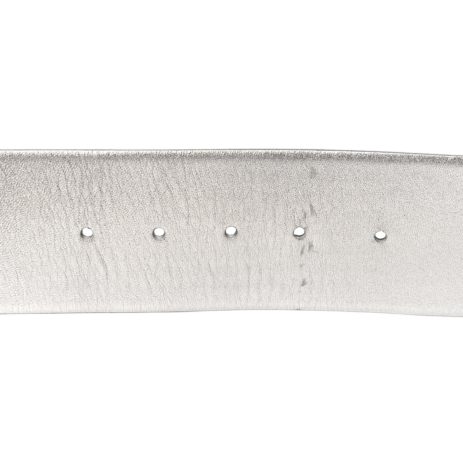 CHANEL Metallic Calfskin Metal Chain Wide Belt 75 30 Silver