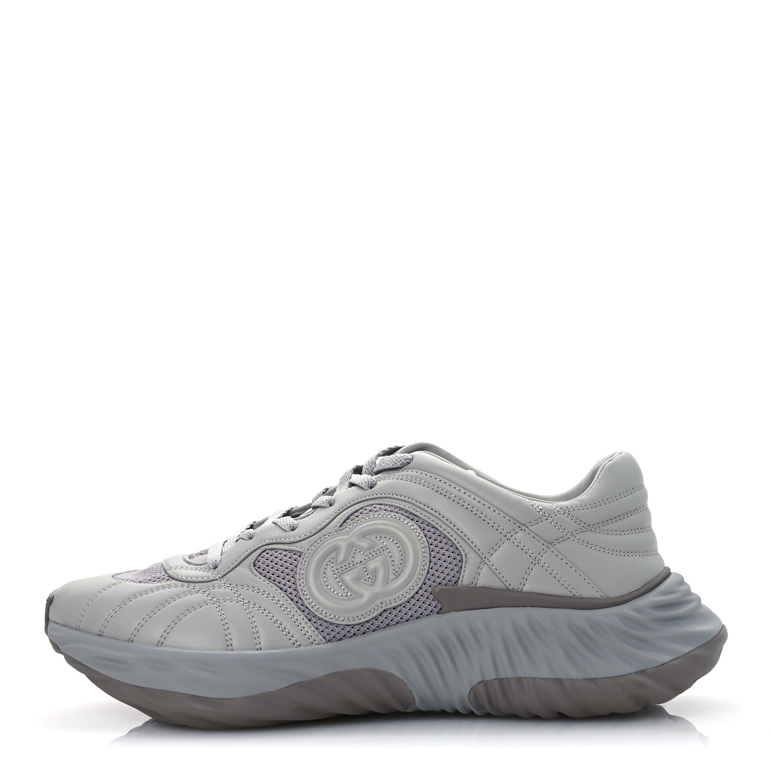JUMADIBA gyahtei Sサイズ GUCCI New Nappa Sombre Interlocking G Ripple Mens Platform