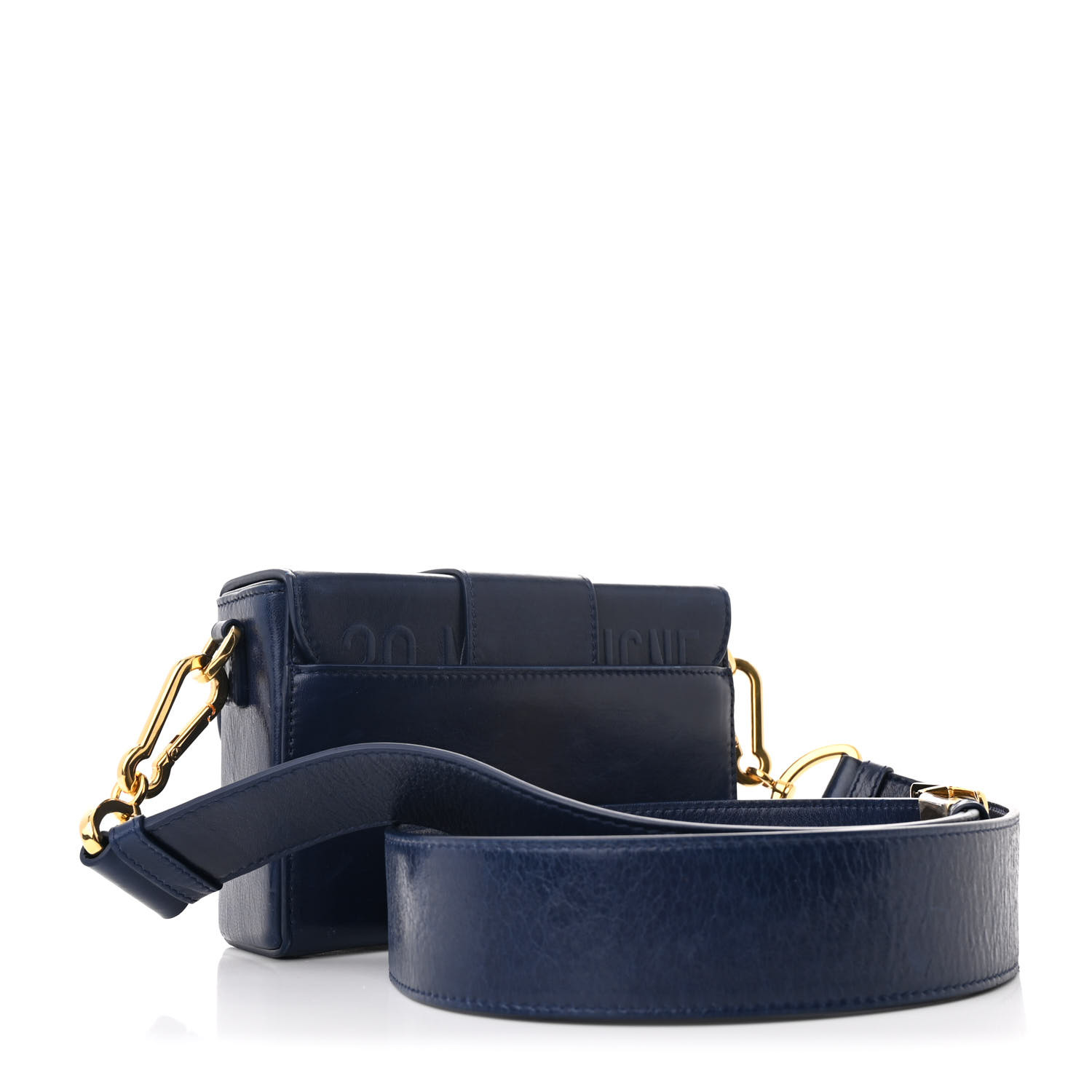 CHRISTIAN DIOR Smooth Calfskin 30 Montaigne Box Bag Navy