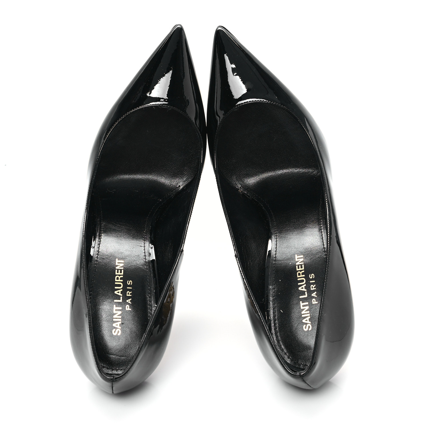 YSL様 SAINT LAURENT Vernice Chiffon Opyum 110 Pumps 40 Black Gold