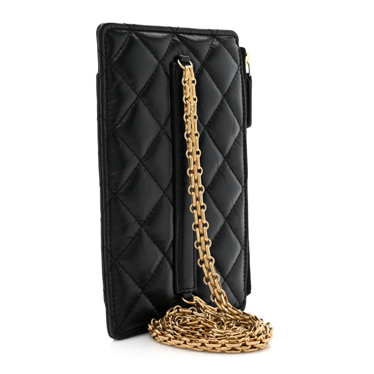 CHANEL トラベルシリーズ CHANEL Aged Calfskin Quilted Reissue Phone Holder With Chain