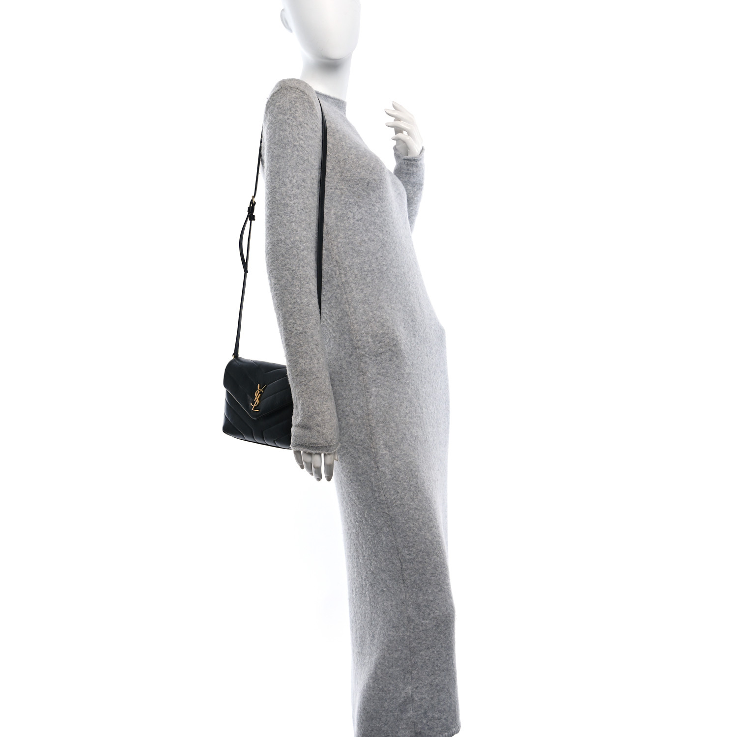 SAINT LAURENT Calfskin Y Quilted Monogram Toy Loulou