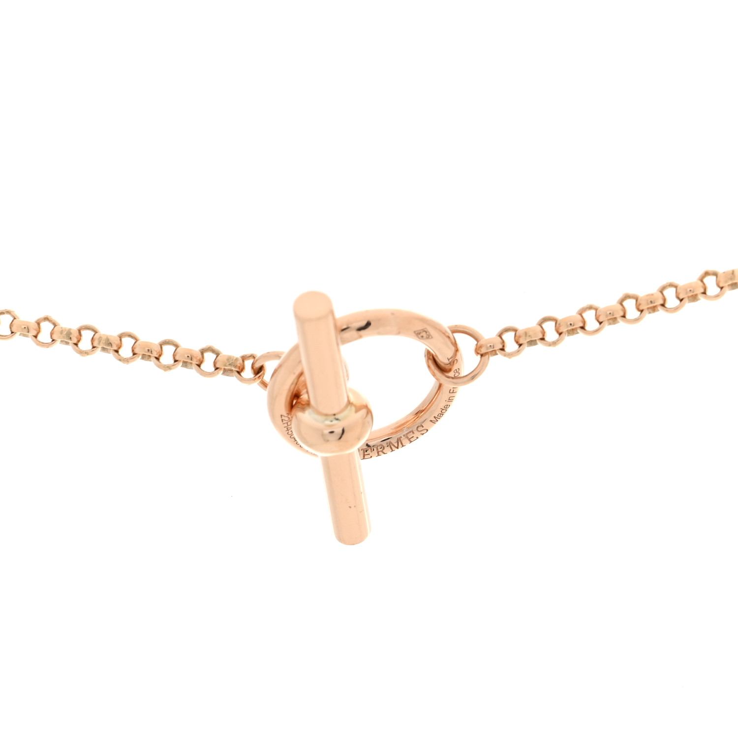 HERMES 18K Rose Gold Clou de Forge Pendant Necklace ST