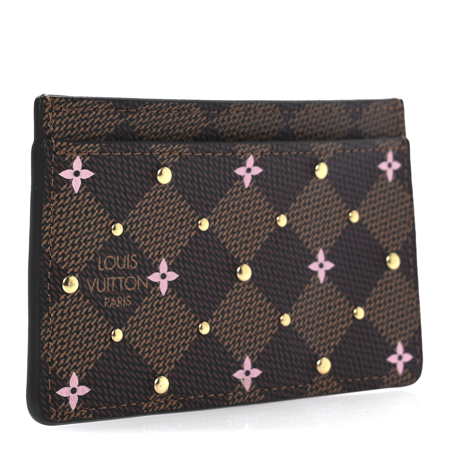 Louis Vuitton ポストカード LOUIS VUITTON Damier Ebene Studded Card Holder 1684745