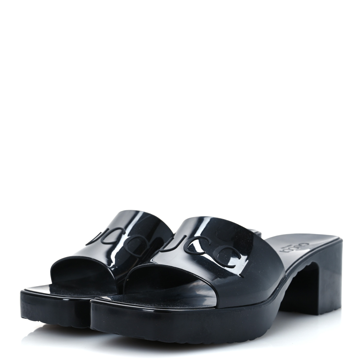 GUCCI Rubber Gucci Logo Womens Platform 20/60mm Slide