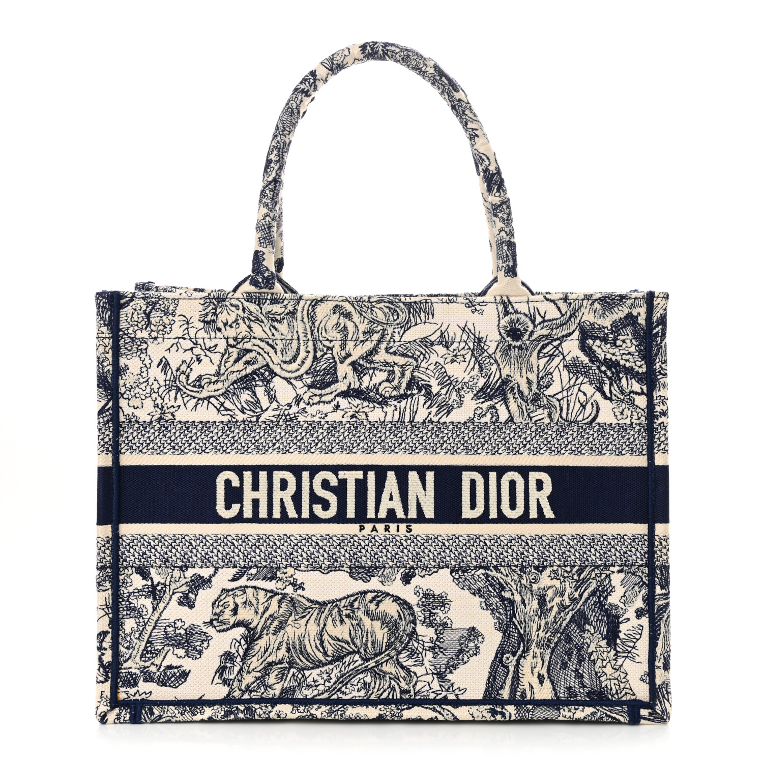 【無料郵送/関税込/正規品】 (W) Dior Dioriviera Toile de Jouy CHRISTIAN DIOR Canvas Embroidered Medium Dioriviera Toile De