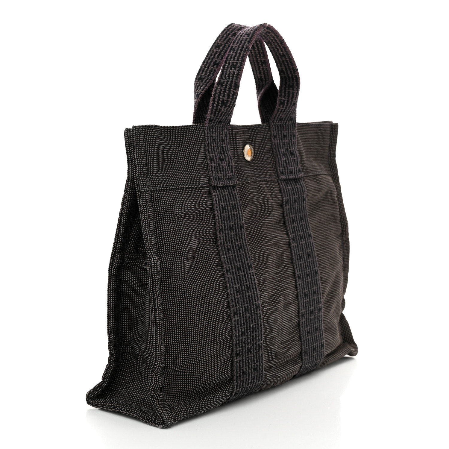 HERMES Canvas Herline PM Tote Grey 1689493 | FASHIONPHILE