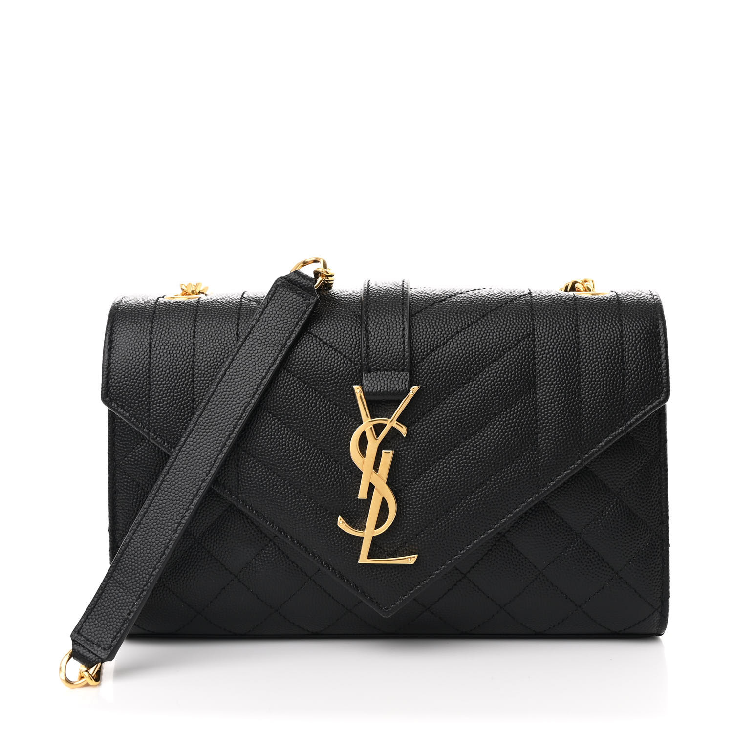 【関税&送料込み】Saint Laurent Grain De Poudre Leather Ca SAINT LAURENT Grain De Poudre Textured Mixed Matelasse