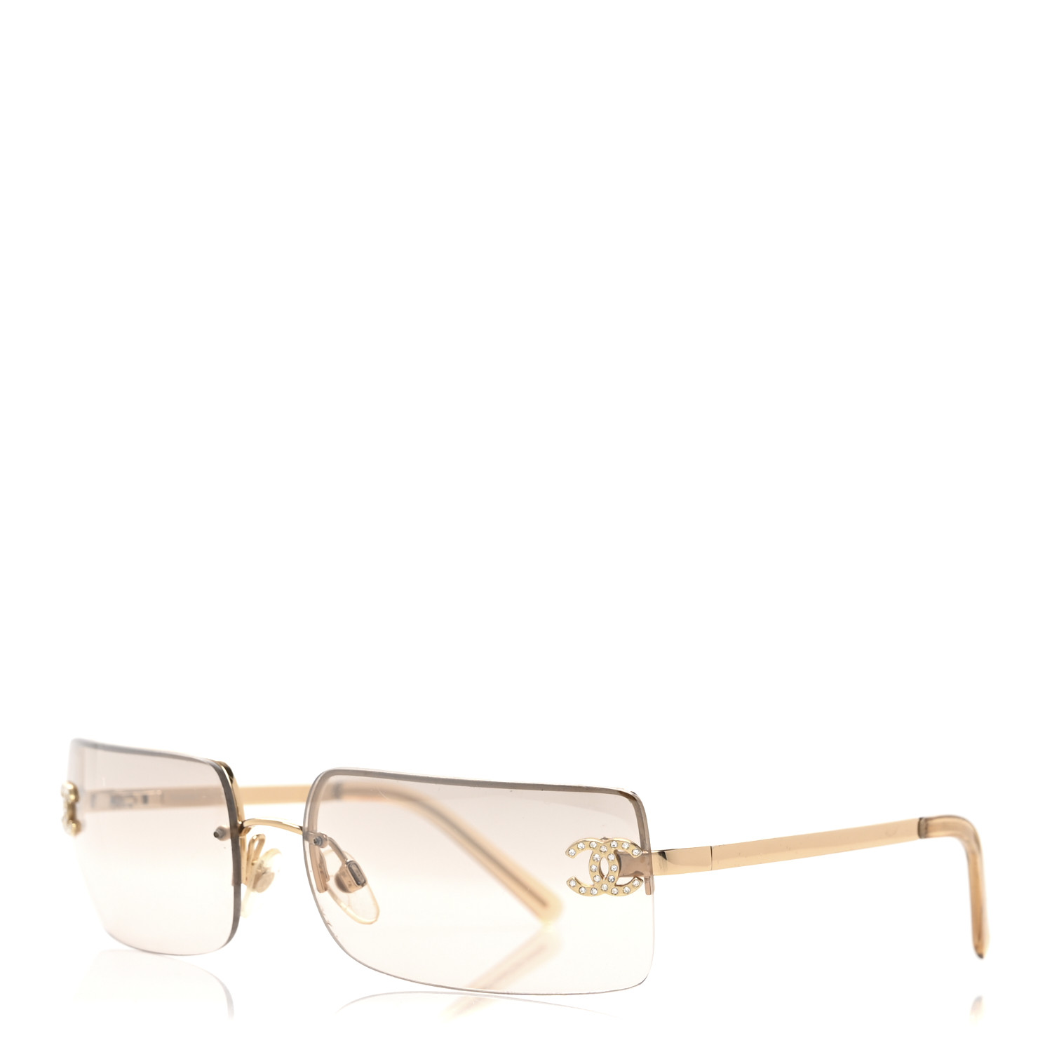 CHANEL リムレス サングラス 4104-Bココマーク ゴールド ダブルCC Chanel Sunglasses Rimless 4104-B Gold | eBay