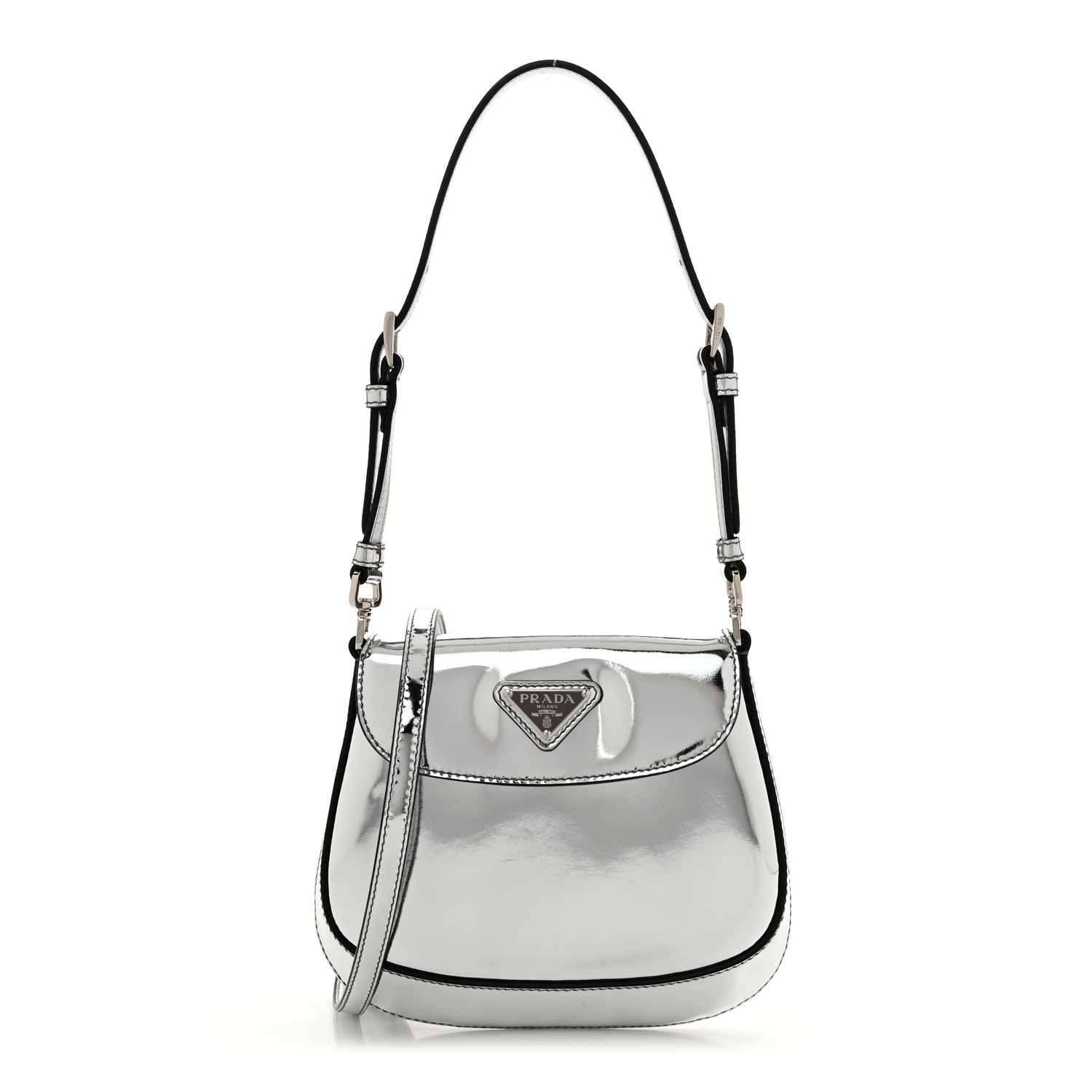 PRADA Spazzolato Mini Cleo Flap Adjustable Strap Shoulder