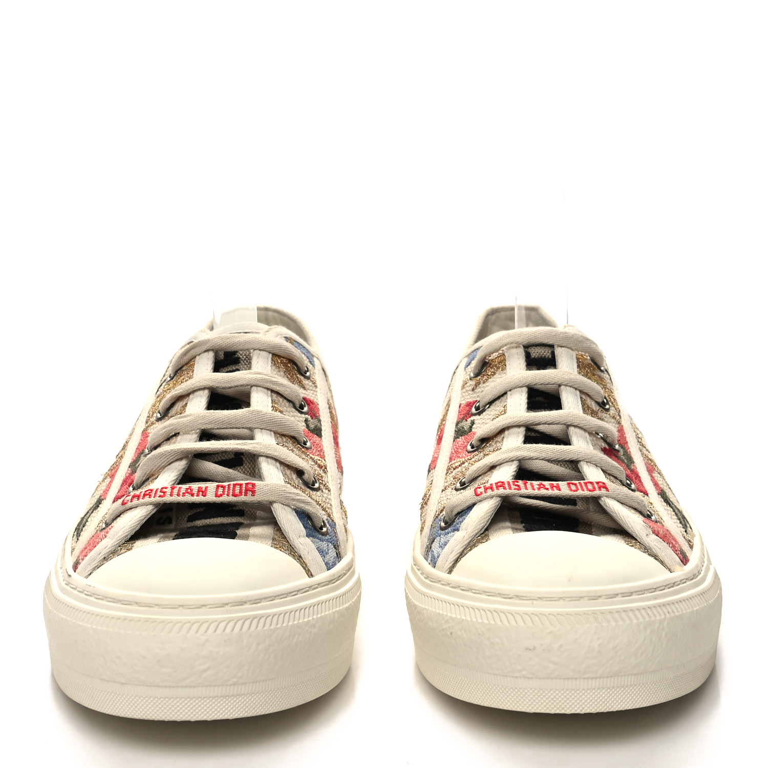 CHRISTIAN DIOR Canvas Floral Embroidered Womens Walk'N'Dior