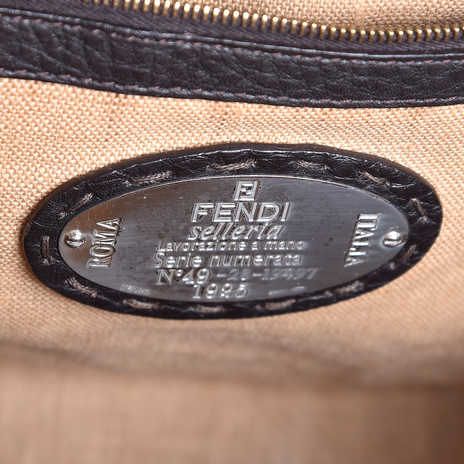 FENDI Cuoio Romano Selleria Adele 1328 Bag Moro 302889