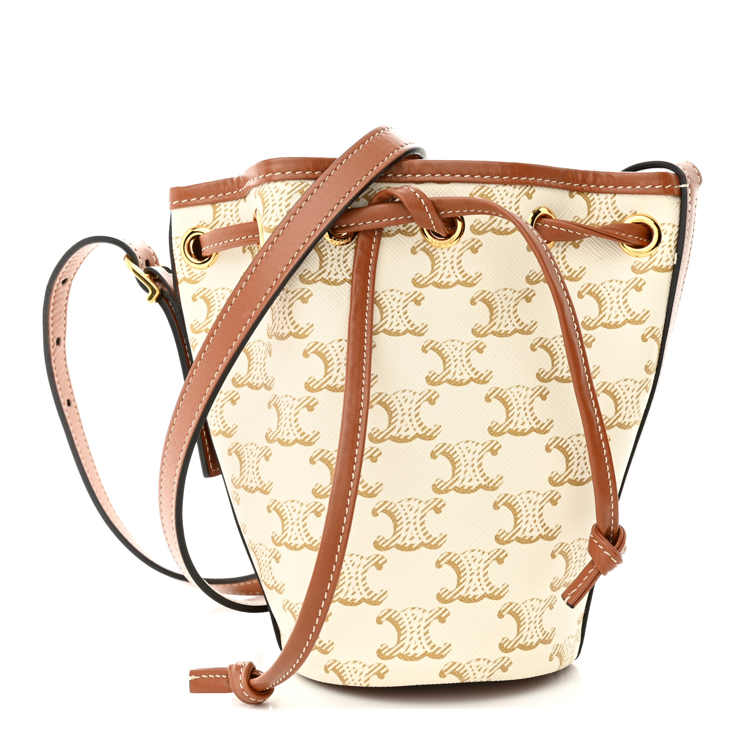 CELINE｜CROSSBAGS (BUCKET IN SUEDE CALFSKIN WITH TRIOMPH BUCKET IN SUEDE CALFSKIN WITH TRIOMPHE EMBOSSED - BROWN | CELINE