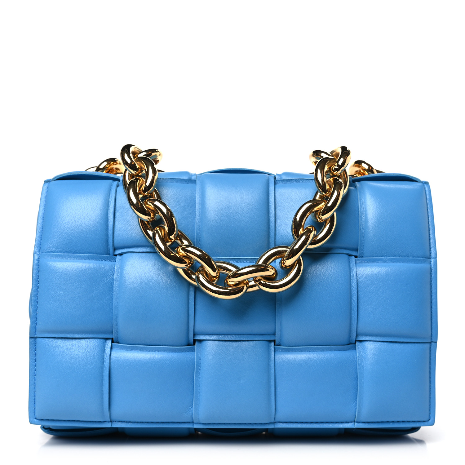 【BOTTEGA VENETA】Cassette Bag Pool Bottega Veneta Small Cassette Shoulder Bag in Pool & Gold | FWRD