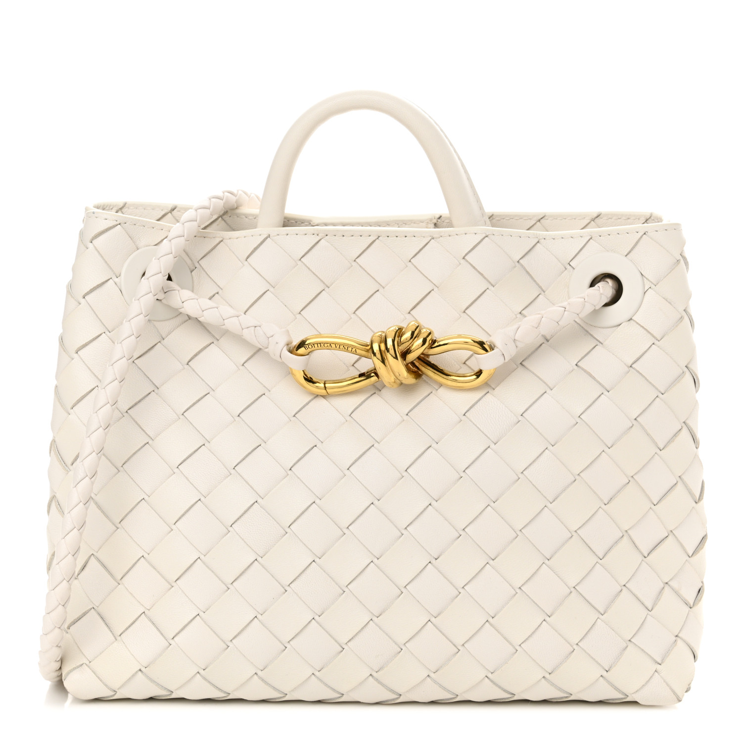ショルダーバッグ・ポシェット BOTTEGA VENETA ANDIAMO CROSSBODY BAG IN INTRECCIATO NAPPA Bottega Veneta Andiamo Crossbody Bag in Fondant & Muse Brass