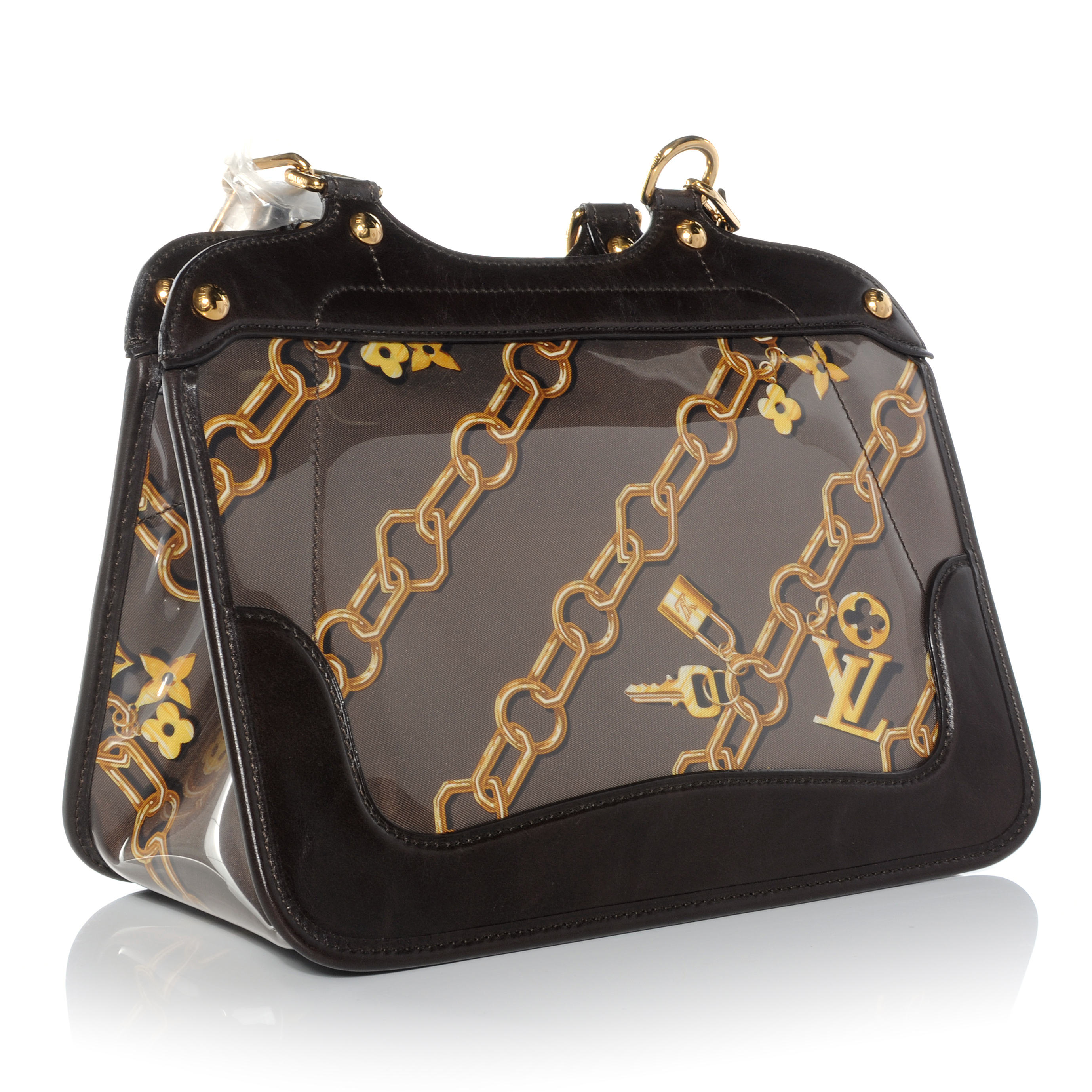LOUIS VUITTON Monogram Charms Cabas Bag Brown 43188