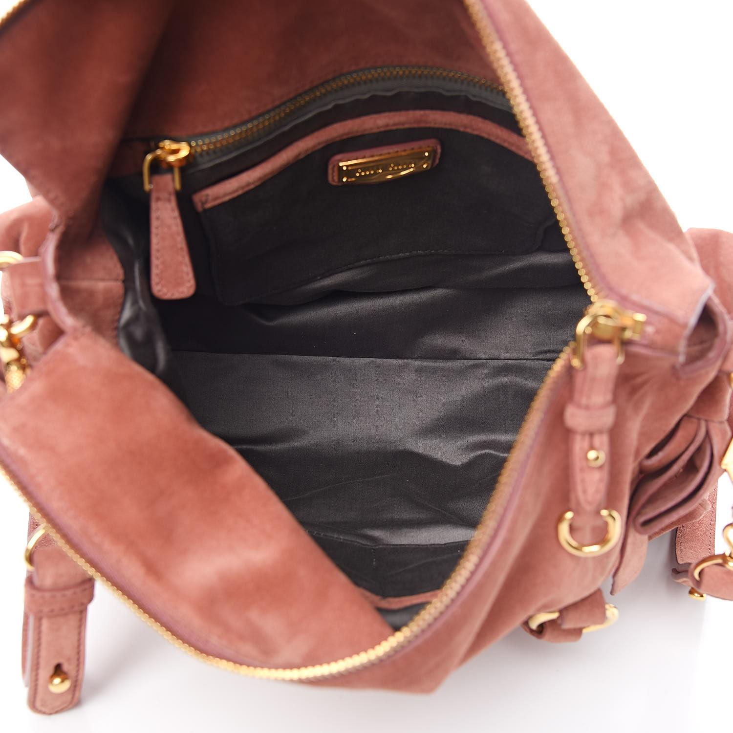 MIU MIU Suede Lux Small Bow Bag Antico 520632 | FASHIONPHILE