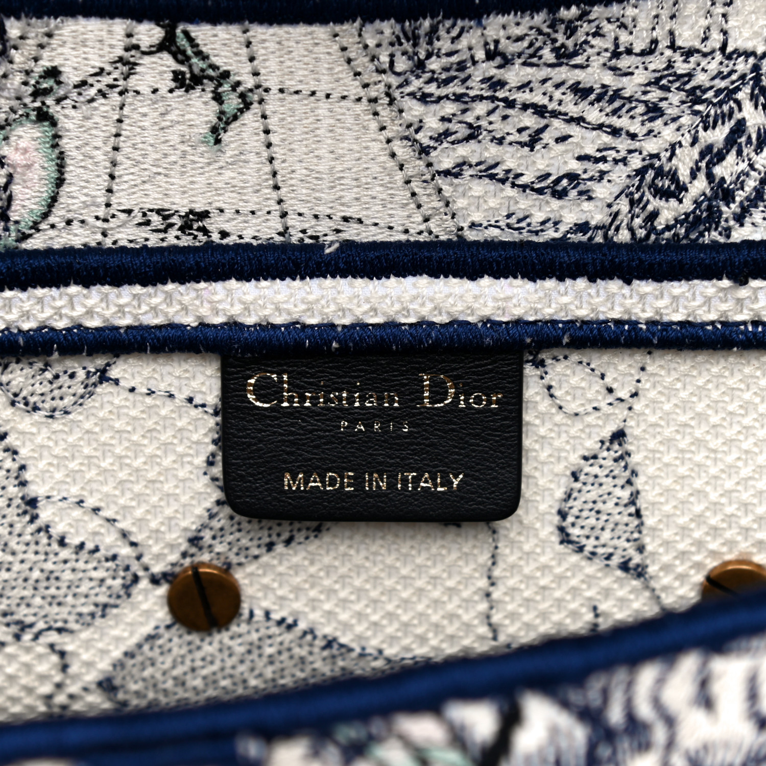 Christian Dior - クリスチャンディオール CHRISTIAN DIOR Canvas Embroidered Medium Camouflage Flowers