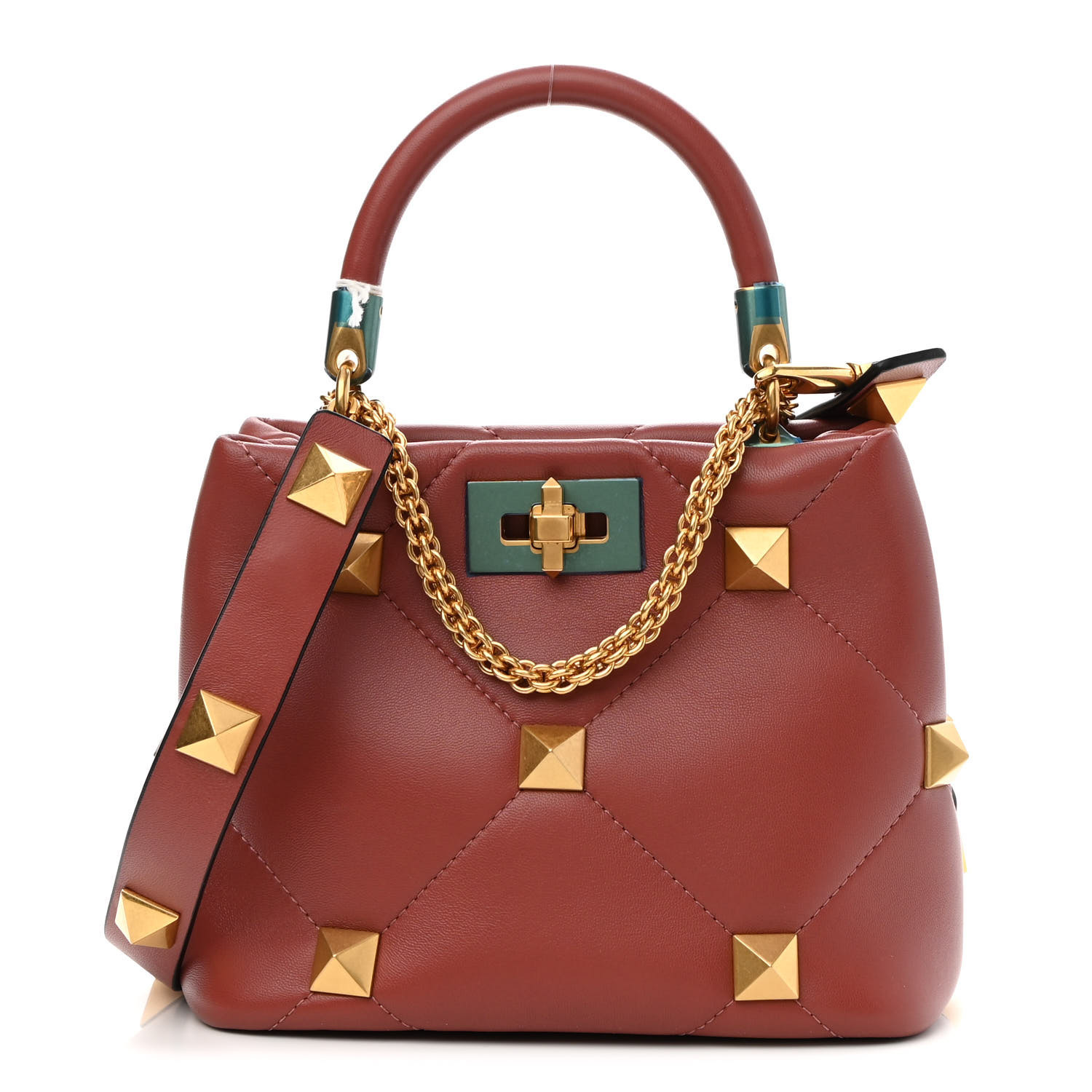 VALENTINO GARAVANI Nappa Small Roman Stud The Handle Bag