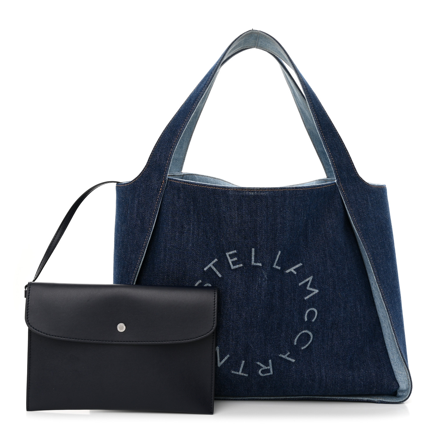トートバッグ STELLA MCCARTNEY DARK BLUE FAUX LEATHER TINY TOTES Women Indigo Moon Falabella Mini Tote Bag | Stella McCartney US