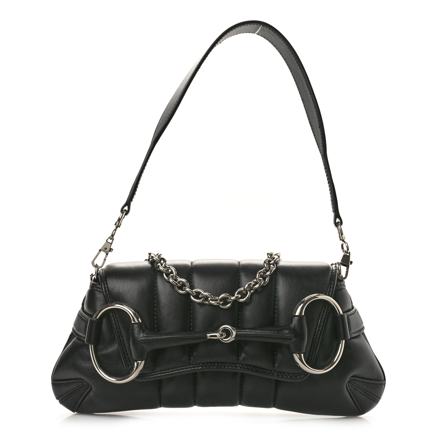 GUCCI Nappa Vertical Matelasse Small Maxi Horsebit Chain