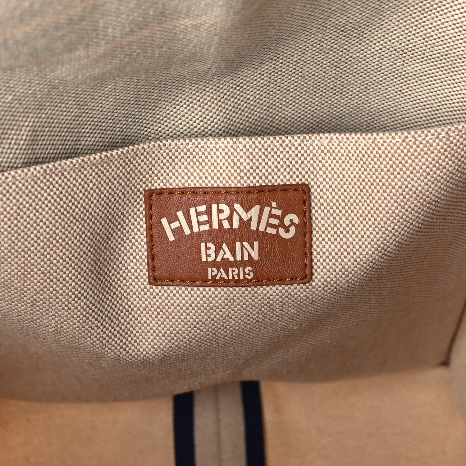 HERMES H Canvas Printed Escale A La Plage Beach Bag Or