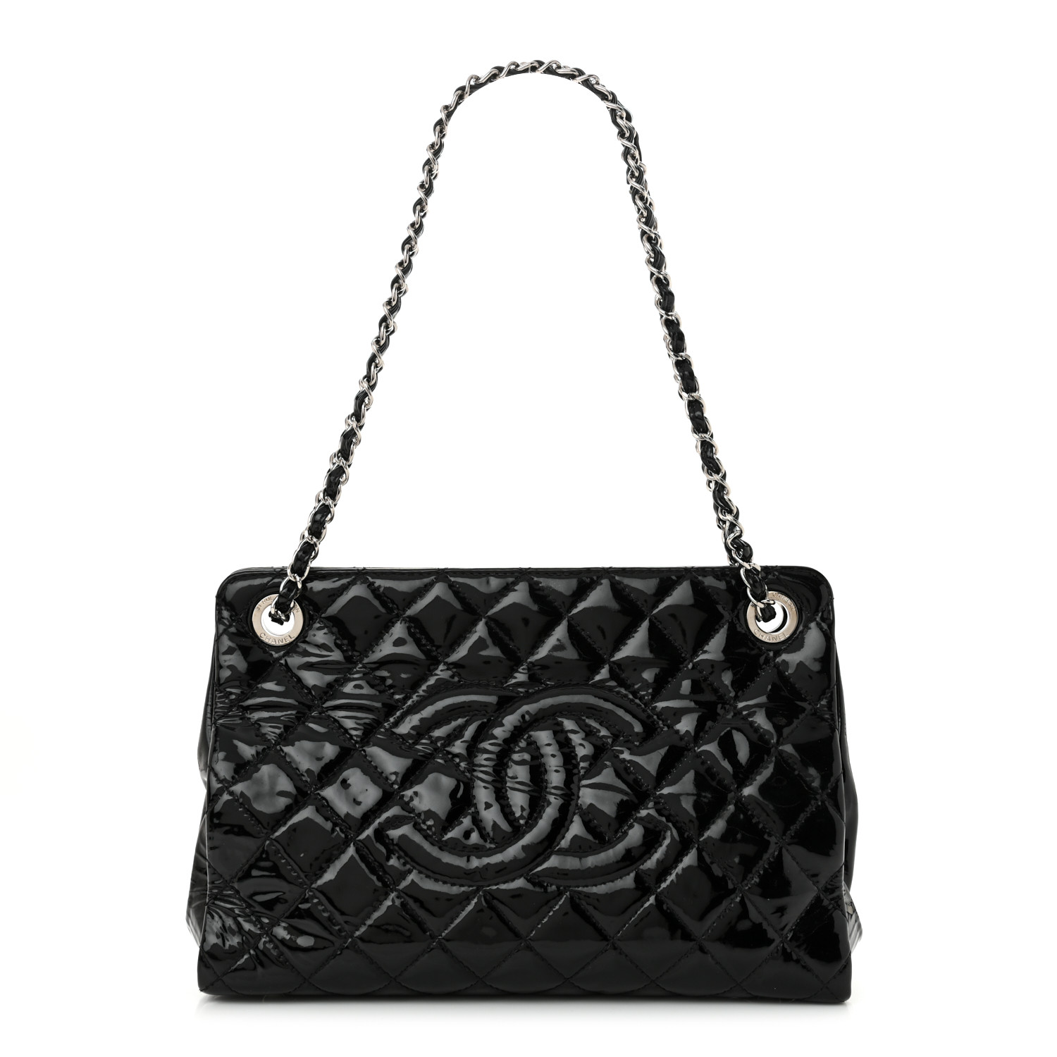 shbb_1122 クリスタル変更 01 Black Chanliade Chanel 22 Leather Handbag - Shiny Black Calfskin / Gold-Tone
