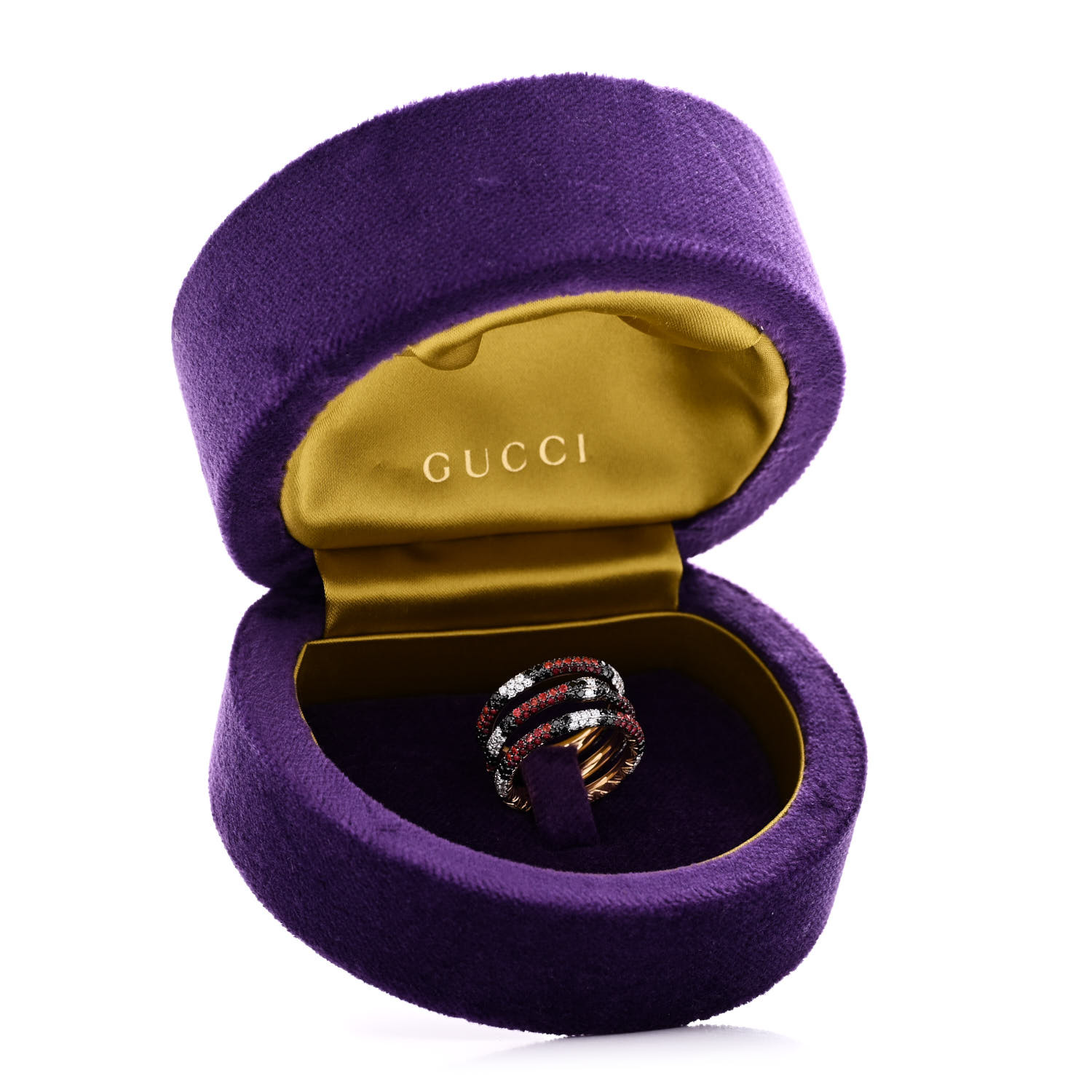 GUCCI 18K Yellow Gold Black Diamond Topaz Sapphire Diamond